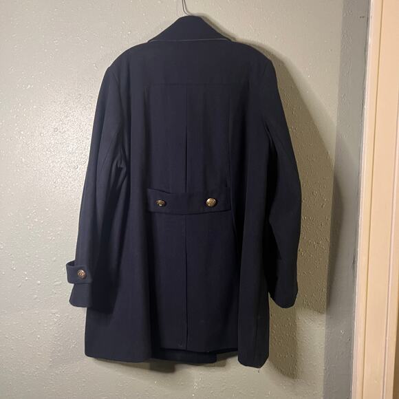 NWT Lane Bryant Women P Coat Navy Blue with Brass Buttons 22/24 Heavy Winter - Picture 11 of 14